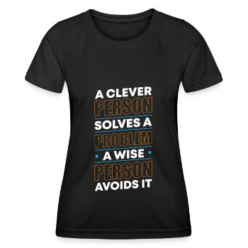 Problème La solution Devise - T-shirt sport Femme - noir - Devant - AI Model Female 172 light (172cm)