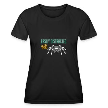 Verrückt nach Vogelspinnen lustiger Spinnenspruch - Frauen Funktions-T-Shirt - Schwarz - Vorne - AI Model Female 172 light (172cm)