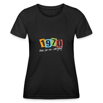 1970 was für ein Jahrgang geboren 1970 - Frauen Funktions-T-Shirt - Schwarz - Vorne - AI Model Female 172 light (172cm)