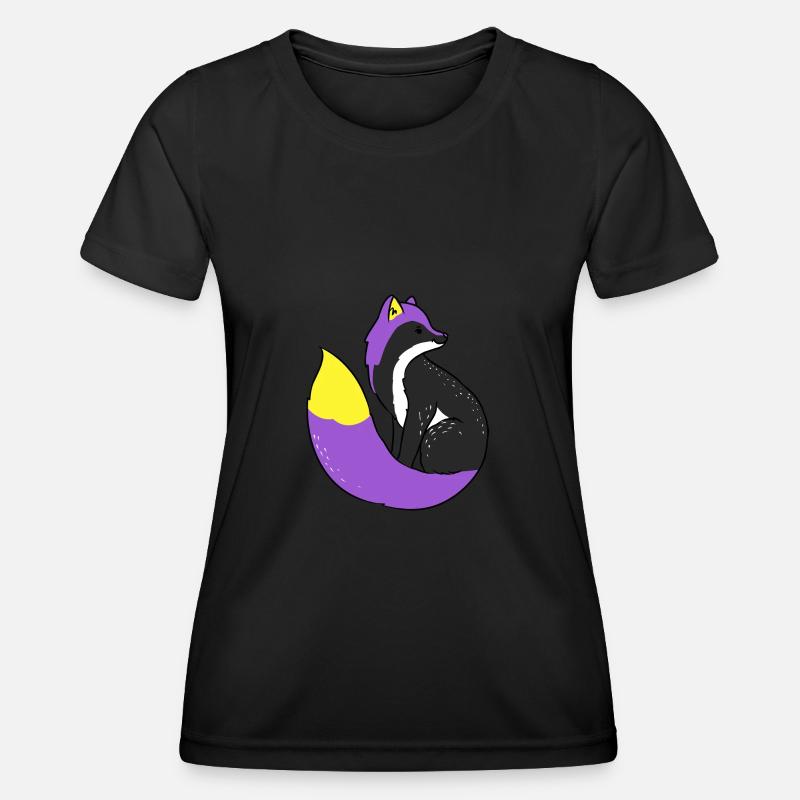 Nonbinary Fuchs Nonbinary Pride - Frauen Funktions-T-Shirt - Schwarz