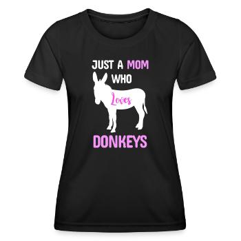 Maman âne - T-shirt sport Femme - noir - Devant - AI Model Female 172 light (172cm)