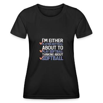 Softball - T-shirt sport Femme - noir - Devant - AI Model Female 172 light (172cm)
