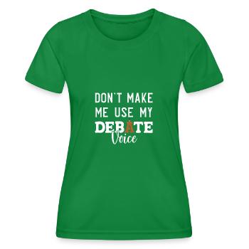Debating Debate Arguing - Women's Functional T-Shirt - kelly green - Front - AI Model Female 172 dark (172cm)