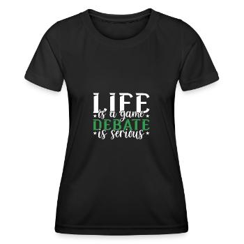 Debattieren Debatte Argumentieren - Frauen Funktions-T-Shirt - Schwarz - Vorne - AI Model Female 172 light (172cm)