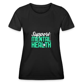 Santé mentale Mentale Gesundheit - T-shirt sport Femme - noir - Devant - AI Model Female 172 light (172cm)