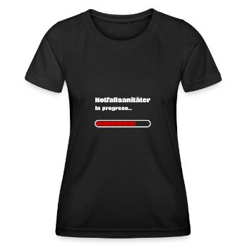 Notfallsanitäter Rettungsdienst Ausbildung Examen - Frauen Funktions-T-Shirt - Schwarz - Vorne - AI Model Female 172 light (172cm)
