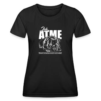 STAFFORDSHIRE BULLTERRIER ich atme Hunde Spruch - Frauen Funktions-T-Shirt - Schwarz - Vorne - AI Model Female 172 light (172cm)
