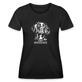 Aimé par un grand chien Münsterlander chiens Wilsigns - T-shirt sport Femme - noir - Devant - AI Model Female 172 light (172cm)