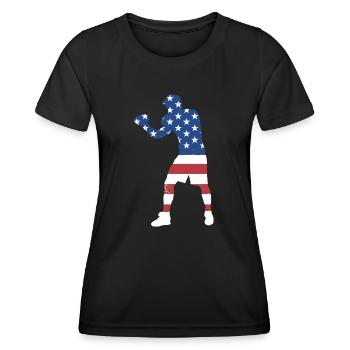 Sport Us Flag Boxing - Women's Functional T-Shirt - black - Front - AI Model Female 172 light (172cm)
