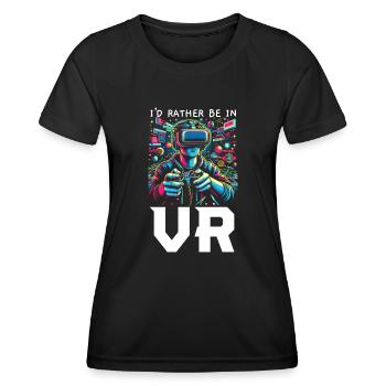 Vr-gamer Vr-gaming-videospiel-spieler nerd - Frauen Funktions-T-Shirt - Schwarz - Vorne - AI Model Female 172 light (172cm)