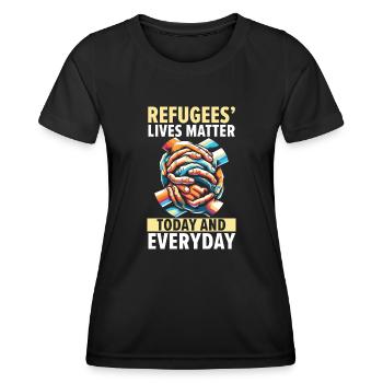 Journée mondiale des réfugiés, Immigrants évacués, - T-shirt sport Femme - noir - Devant - AI Model Female 172 light (172cm)