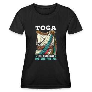 Toga de fête costumée grecque - T-shirt sport Femme - noir - Devant - AI Model Female 172 light (172cm)