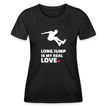 Ich Liebe Weitsprung - Frauen Funktions-T-Shirt - Schwarz - Vorne - AI Model Female 172 light (172cm)