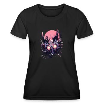 Verfluchte Okkulte Drachenmaske - Dunkles Design - Frauen Funktions-T-Shirt - Schwarz - Vorne - AI Model Female 172 light (172cm)