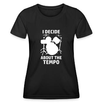 Batteur Disant Tambours - T-shirt sport Femme - noir - Devant - AI Model Female 172 light (172cm)