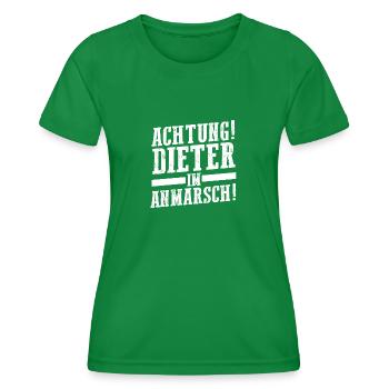 Prénom Dieter - T-shirt sport Femme - vert - Devant - AI Model Female 172 dark (172cm)
