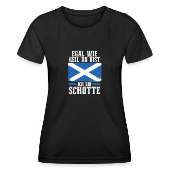 Schotten Schottisch Schottland - Frauen Funktions-T-Shirt - Schwarz - Vorne - AI Model Female 172 light (172cm)