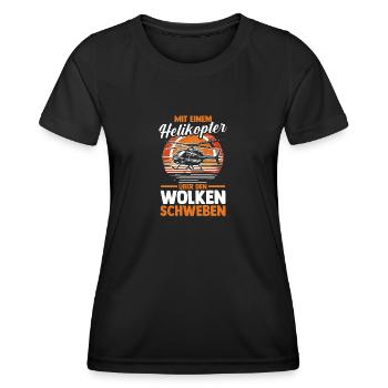 Pilot Hubschrauber Helikopter - Frauen Funktions-T-Shirt - Schwarz - Vorne - AI Model Female 172 light (172cm)