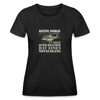 Pilot Helicopter Helicopter - Women's Functional T-Shirt - black - Front - AI Model Female 172 light (172cm)