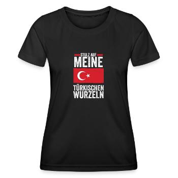 Turcs Turquie Turquie - T-shirt sport Femme - noir - Devant - AI Model Female 172 light (172cm)