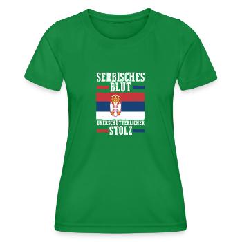 Serbian Serbian Serbia - Women's Functional T-Shirt - kelly green - Front - AI Model Female 172 dark (172cm)
