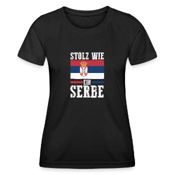 Serbe Serbe Serbie - T-shirt sport Femme - noir - Devant - AI Model Female 172 light (172cm)