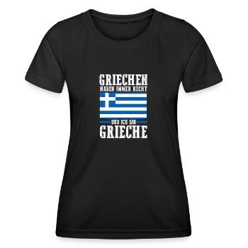 Grecs Grèce - T-shirt sport Femme - noir - Devant - AI Model Female 172 light (172cm)
