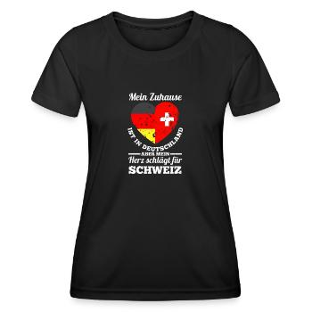 Suisse Allemagne Suisse - T-shirt sport Femme - noir - Devant - AI Model Female 172 light (172cm)