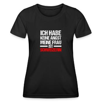 Suisse Suisse - T-shirt sport Femme - noir - Devant - AI Model Female 172 light (172cm)