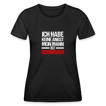 Suisse Suisse - T-shirt sport Femme - noir - Devant - AI Model Female 172 light (172cm)