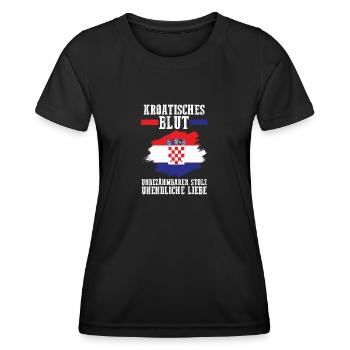 Croate Croate Croatie - T-shirt sport Femme - noir - Devant - AI Model Female 172 light (172cm)