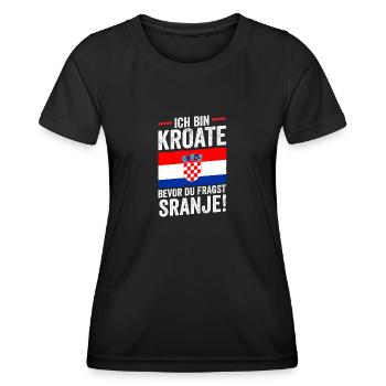 Croate Croate Croatie - T-shirt sport Femme - noir - Devant - AI Model Female 172 light (172cm)