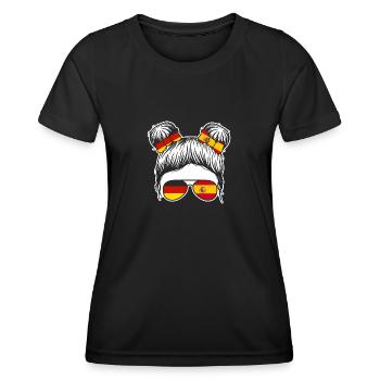 Spanier Deutschland Spanien - Frauen Funktions-T-Shirt - Schwarz - Vorne - AI Model Female 172 light (172cm)