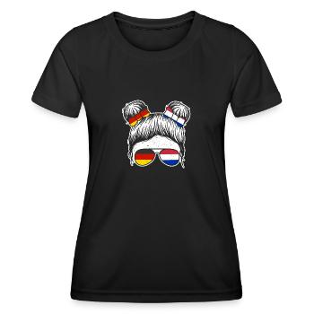 Pays-Bas Pays-Bas Allemagne Pays-Bas - T-shirt sport Femme - noir - Devant - AI Model Female 172 light (172cm)