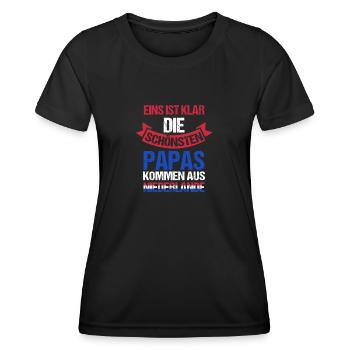 Hollande Papa Père Fête des Pères Néerlandais Néerlandais - T-shirt sport Femme - noir - Devant - AI Model Female 172 light (172cm)