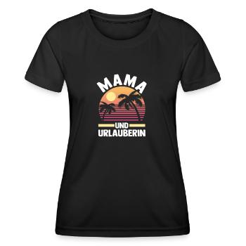 Vacancier Mère Maman - T-shirt sport Femme - noir - Devant - AI Model Female 172 light (172cm)