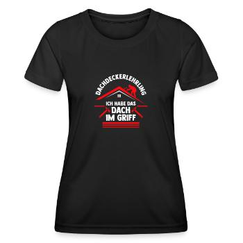 Roofing training apprentice Auzbi roofer - Women's Functional T-Shirt - black - Front - AI Model Female 172 light (172cm)