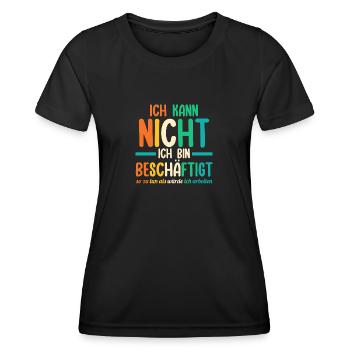 Je ne peux pas, je suis occupé drôle - T-shirt sport Femme - noir - Devant - AI Model Female 172 light (172cm)