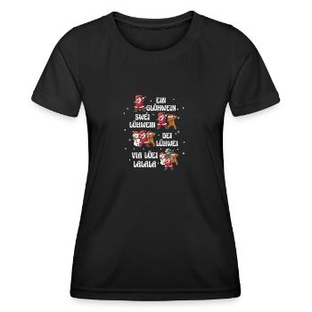 Mulled Wine Santa Claus Gnome Christmas - Women's Functional T-Shirt - black - Front - AI Model Female 172 light (172cm)