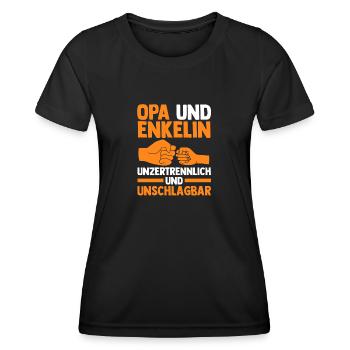 Papi et petit-fils - T-shirt sport Femme - noir - Devant - AI Model Female 172 light (172cm)