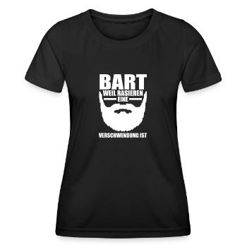 Bärtig Bartträger Bart - Frauen Funktions-T-Shirt - Schwarz - Vorne - AI Model Female 172 light (172cm)