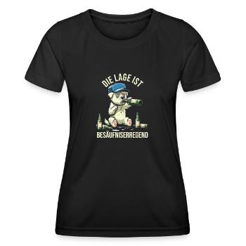 The location is drunk beer dog - Women's Functional T-Shirt - black - Front - AI Model Female 172 light (172cm)