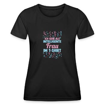Costume de carnaval Carnaval - T-shirt sport Femme - noir - Devant - AI Model Female 172 light (172cm)