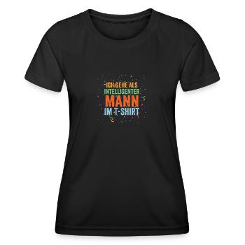 Costume de carnaval Carnaval - T-shirt sport Femme - noir - Devant - AI Model Female 172 light (172cm)