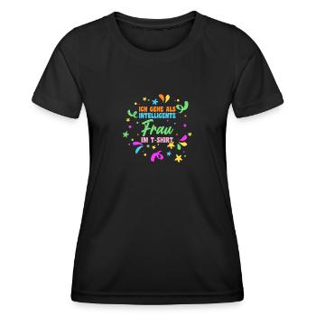 Costume de carnaval Carnaval - T-shirt sport Femme - noir - Devant - AI Model Female 172 light (172cm)