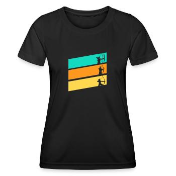 Archer Tir à l’arc - T-shirt sport Femme - noir - Devant - AI Model Female 172 light (172cm)