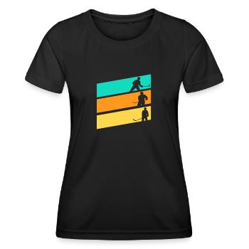 Eishockeyspieler Eishockey - Frauen Funktions-T-Shirt - Schwarz - Vorne - AI Model Female 172 light (172cm)