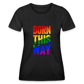 Né de cette façon - T-shirt sport Femme - noir - Devant - AI Model Female 172 light (172cm)