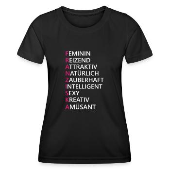 Franziska Name Geschenk - Frauen Funktions-T-Shirt - Schwarz - Vorne - AI Model Female 172 light (172cm)