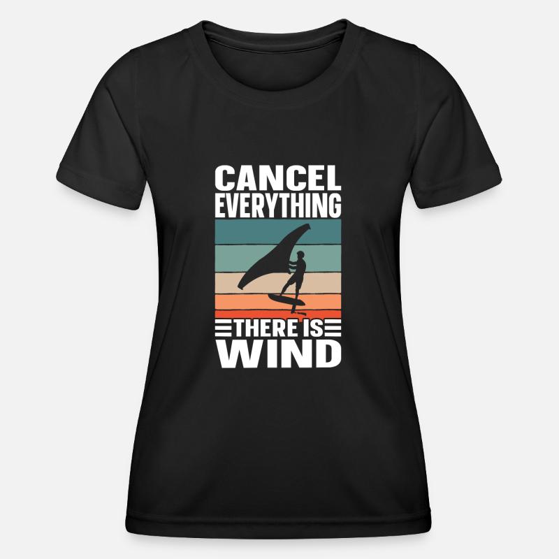 Wing Foiling Surf Surfing Surfer - Women's Functional T-Shirt - black